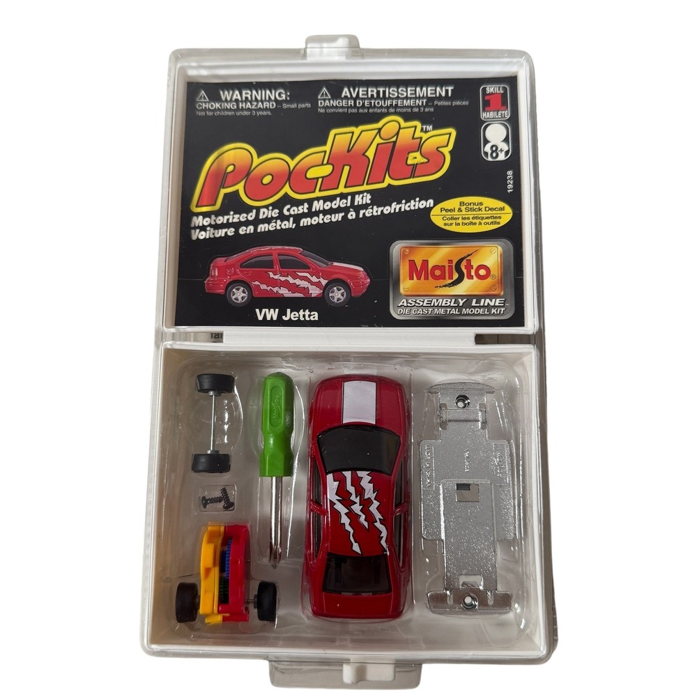 Vintage Maisto Pockits VW Jetta Motorized Die Cast Model Kit 2001 Red New 19238